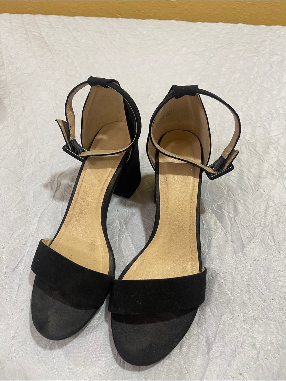 Women’s Black Ankle-Strap Block Heel Sandals